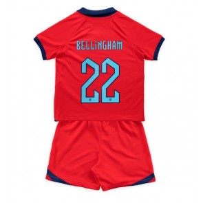 Anglie Jude Bellingham #22 Dětské Venkovní dres komplet MS 2022 Krátký Rukáv (+ trenýrky)